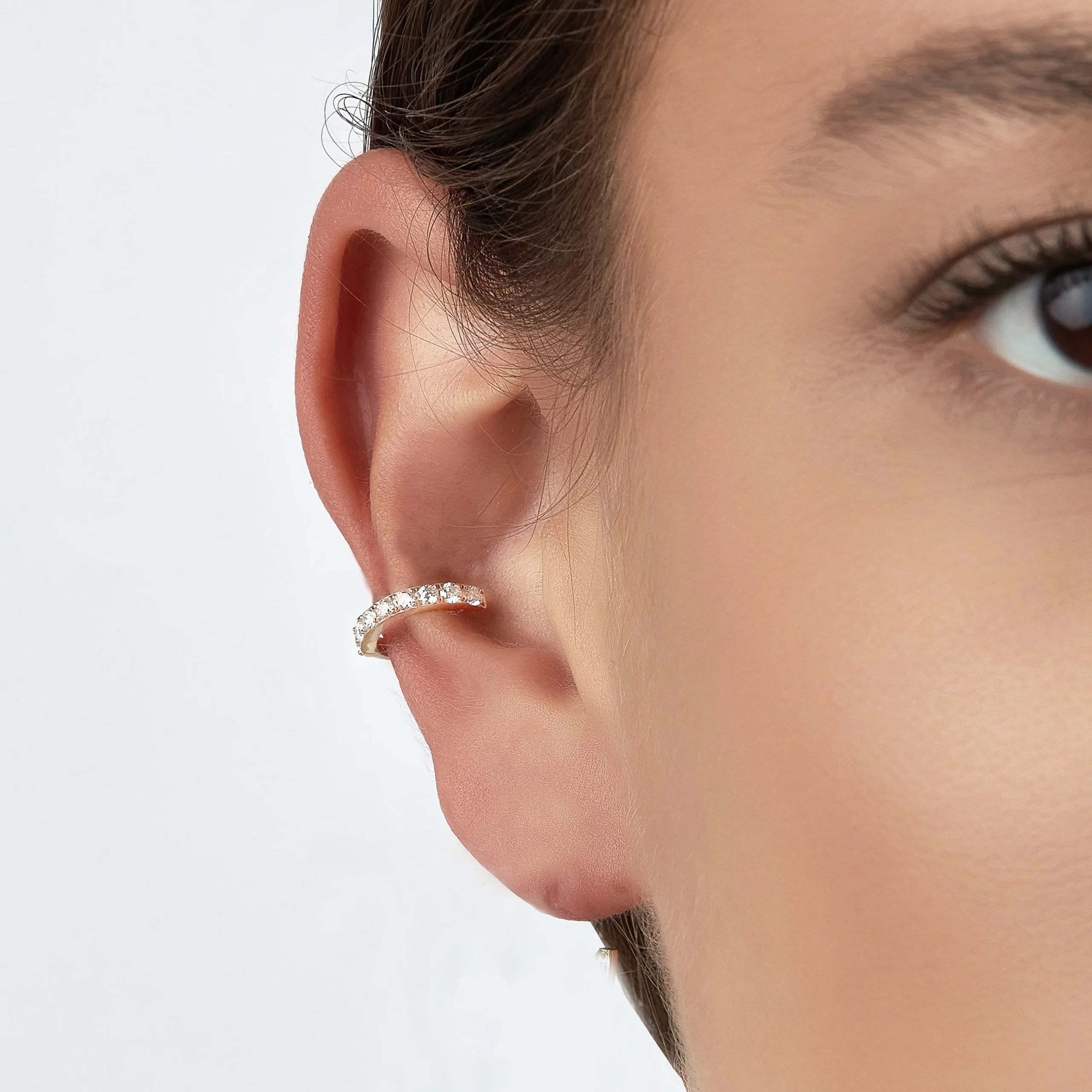 Halka Taşlı Pırlanta Earcuff - Görsel 8