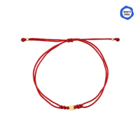 Motto Minimal Altın Küp İpli Bileklik