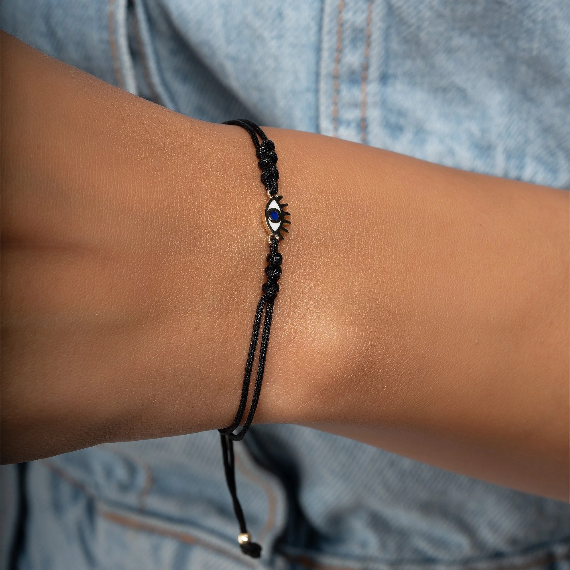 Motto Mineli Altın Göz İpli Bileklik - Görsel 2