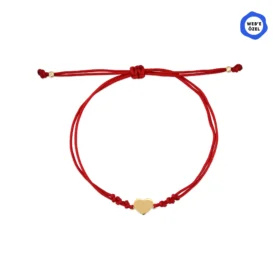 Motto Altın Kalp İpli Bileklik