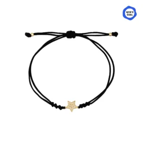 Motto Altın Taşlı Yıldız İpli Bileklik