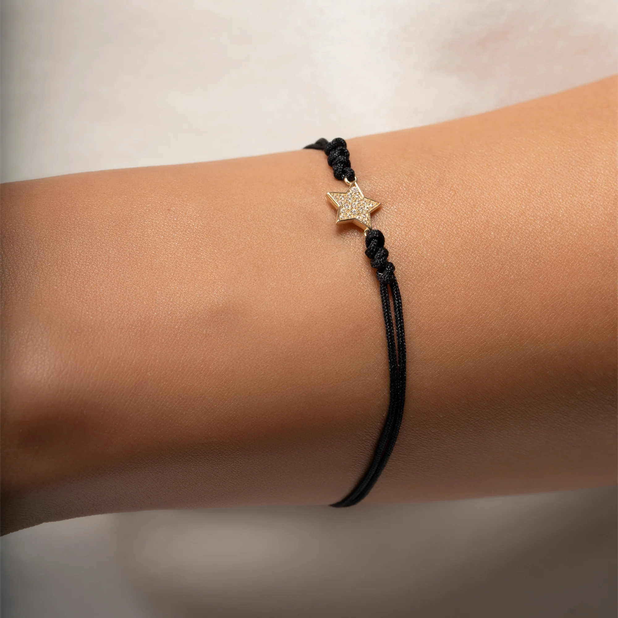 Motto Altın Taşlı Yıldız İpli Bileklik - Görsel 2