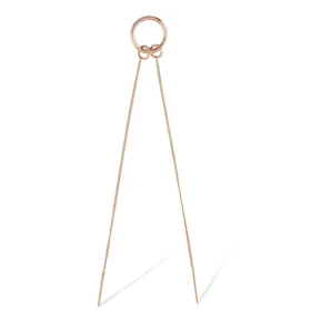 Cabaret Halka Ve Zincir İkili Tek Altın Küpe