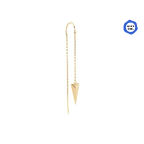 Havana Zincir Sallantılı Üçgen Tek Altın Küpe