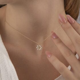 14 Ayar Altın Papatya Kolye