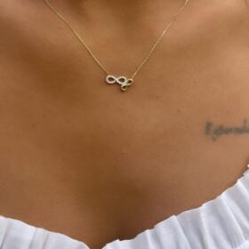 14 Ayar Altın Çift Sonsuzluk Kolyesi
