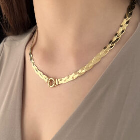 14 Ayar Altın Örgü İtalyan Zincir Kolye