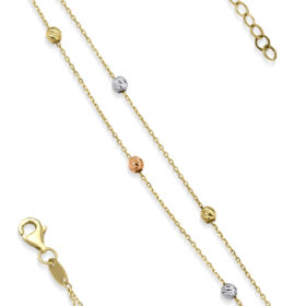 14 Ayar Altın Çift Sıra Asimetrik Dorika Toplu Bileklik