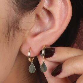 14 Ayar Altın Damla Sallantılı Küpe 1