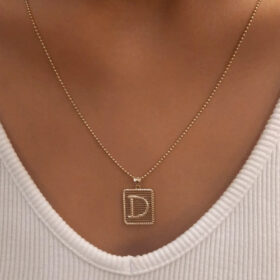 14 Ayar Altın Harf Detaylı Topçuk Zincir