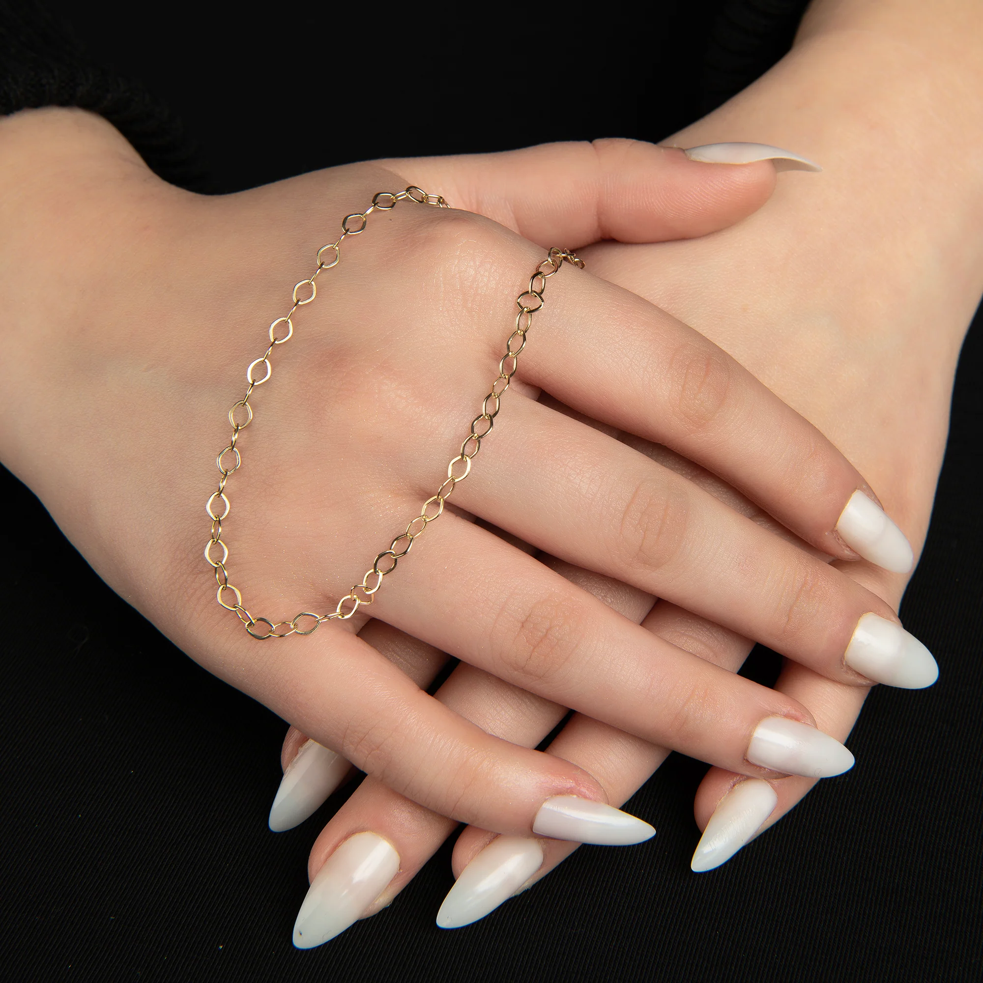 Yuvarlak Halka Altın Zincir Kolye - Görsel 3