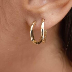 14 Ayar Altın İnce Halka No3 Küpe