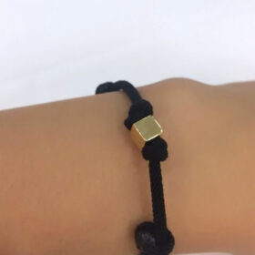 14 Ayar Altın İpli Bileklik Küp Detaylı