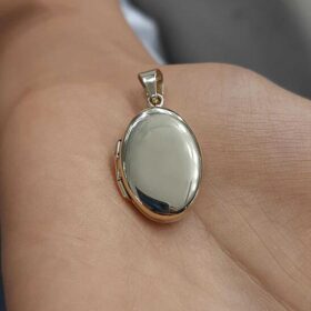 14 Ayar Altın Oval Kapaklı Kolye Ucu