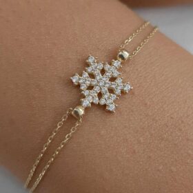 14 Ayar Altın Kar Tanesi Bileklik 1