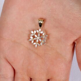 14 Ayar Altın Kar Tanesi Kolye Ucu