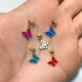 14 Ayar Altın Kelebek Altın Kolye Uç