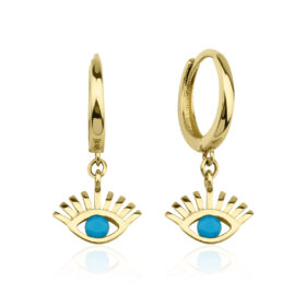 14 Ayar Altın Kirpik Sallantılı Küpe 1