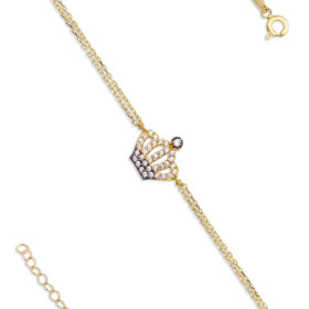 14 Ayar Altın Kraliçe Tacı Bileklik