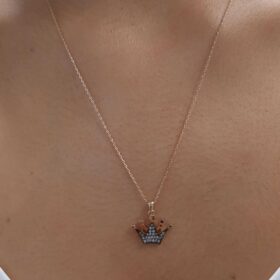 14 Ayar Altın Kraliçe Taçlı Kolye