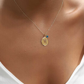 14 Ayar Altın Oval Harf Kolye