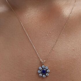 14 Ayar Altın Papatya Montürlü Eskitme Kolye