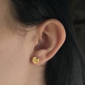 14 Ayar Altın Reşat Görünümlü Plaka Küpe