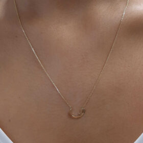 14 Ayar Altın Vav Kolye Taşsız