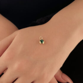 14 Ayar Altın Yeşil Göz Detaylı Kolye Ucu