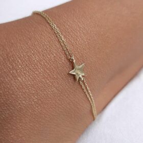 14 Ayar Altın Yıldız Detaylı Bileklik