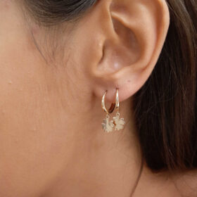 14 Ayar Altın Yonca Sallantılı Küpe