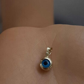 14 Ayar Altın Yuvarlak Göz Kolye Ucu