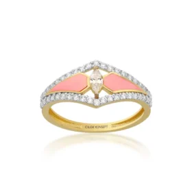 Altın Pembe Mineli Yüzük