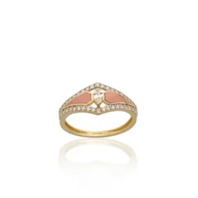 Altın Pembe Mineli Yüzük
