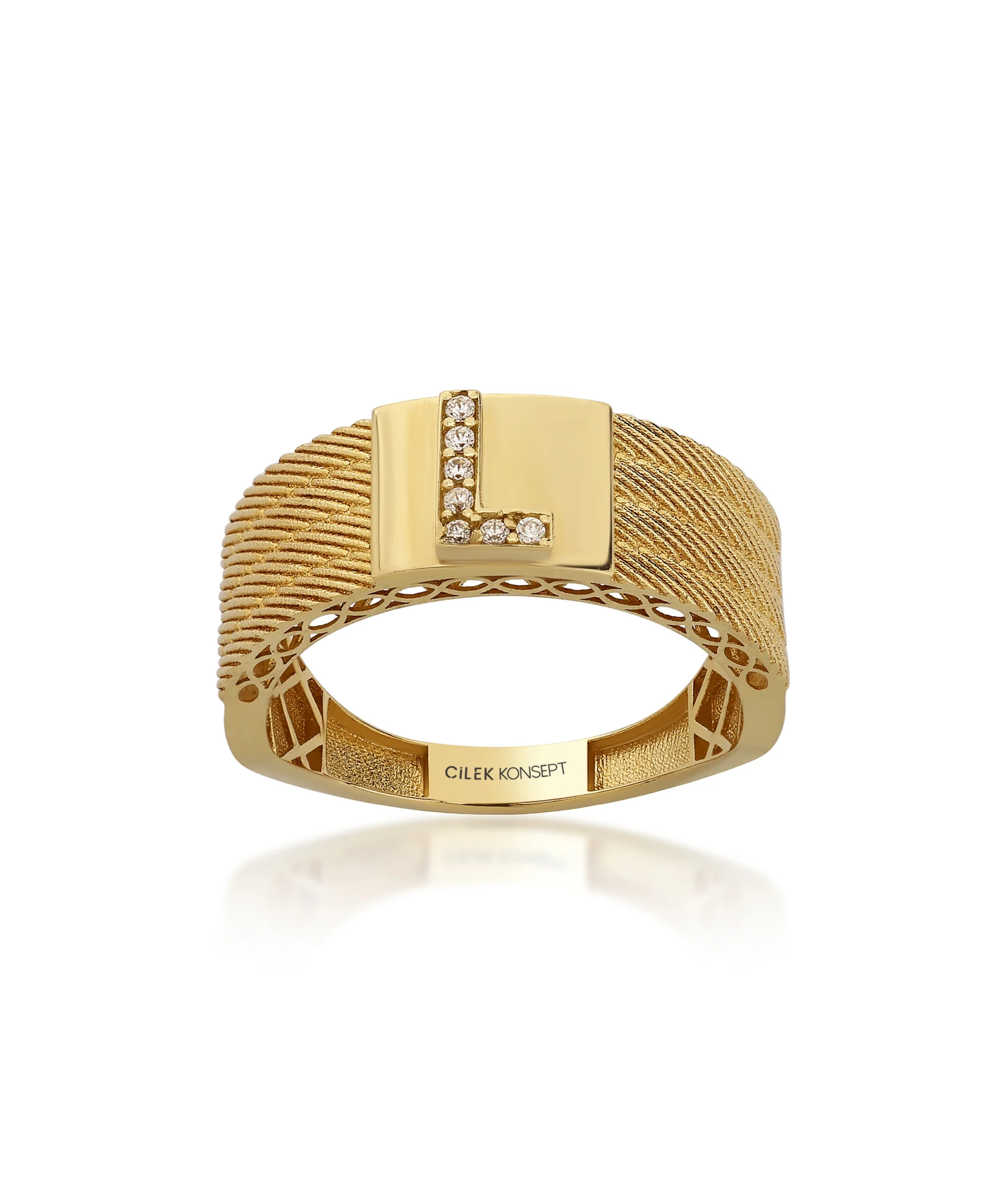 Altın L Harf Yüzük