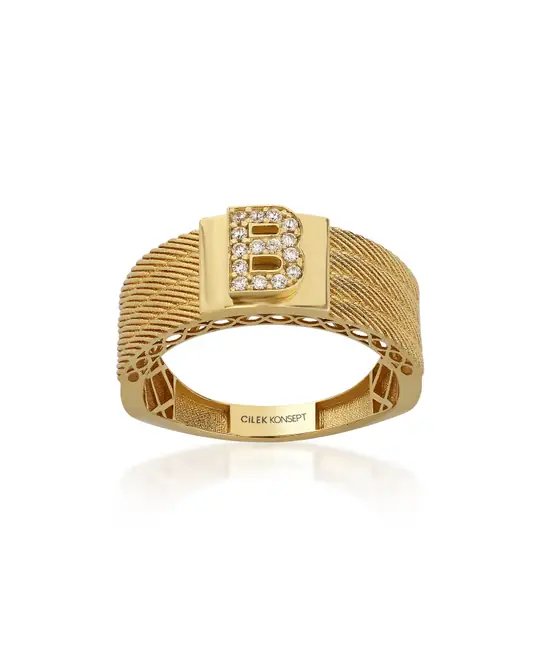 Altın B Harf Yüzük