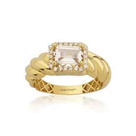 Altın Burgu Baget Taşlı Yüzük