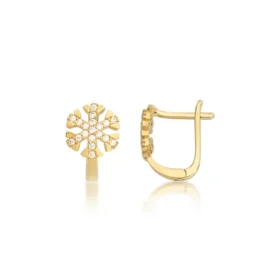 Altın Kar Tanesi Küpe