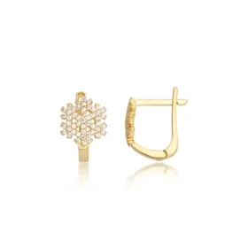 Altın Kar Tanesi Küpe