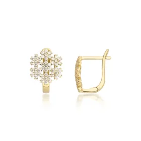 Altın Kar Tanesi Küpe