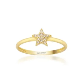 Altın Taşlı Yıldız Yüzük