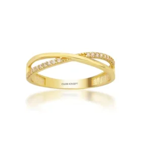 Altın Taşlı Çapraz Yüzük