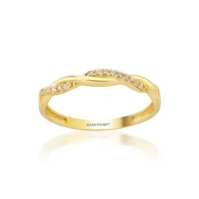 Altın Taşlı Sarmal Yüzük