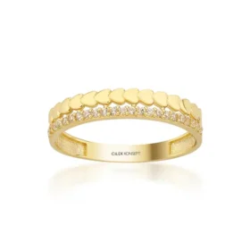 Altın Taşlı Kalp Yüzük