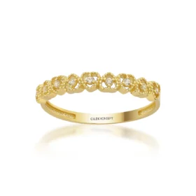 Altın Taşlı Kalp Yüzük