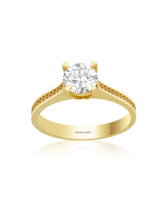 Altın Tektaş Yüzük