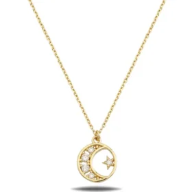 Altın Ay Yıldız Kolye