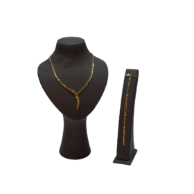 14 Ayar Hasır Y Model Kolye & Bileklik Seti