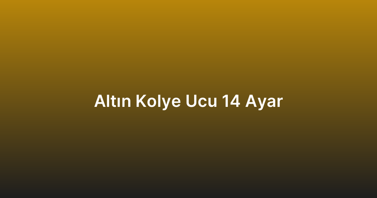 Altın Kolye Ucu 14 Ayar