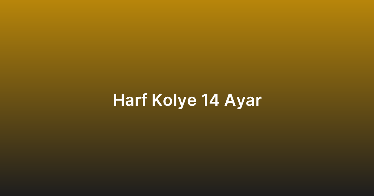 Harf Kolye 14 Ayar